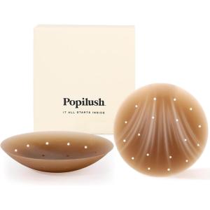 imagePopilush Nipple Covers for Women Sticky Bra Silicone Adhesive  Breathable Invisible Reusable for Wedding Backless DressesMocha