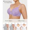 imagePopilush Minimizer Bras for Women  Push Up Full Coverage Lace Plus Size Underwire Bra with SupportLight Purple