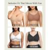 imagePopilush Seamless Bras for Women  Wireless Pushup Bra Full Coverage Comfortable T Shirt Bralette with Support and LiftBrown
