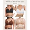 imagePopilush Wireless Bras with Support and Lift  Seamless Bras for Women No Underwire Full Coverage Bralette T Shirt BraNude