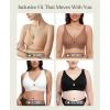 imageWireless Bras for Women No Underwire Seamless Push Up Full Coverage Bralettes Comfort Lift Support TShirt BraWhite
