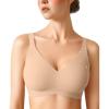 imagePopilush Seamless Bras for Women  Wireless Pushup Bra Full Coverage Comfortable T Shirt Bralette with Support and LiftNude