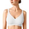 imagePopilush Seamless Bras for Women  Wireless Pushup Bra Full Coverage Comfortable T Shirt Bralette with Support and LiftWhite