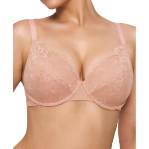 imagePopilush Minimizer Bras for Women  Push Up Full Coverage Lace Plus Size Underwire Bra with SupportNude