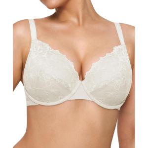imagePopilush Minimizer Bras for Women  Push Up Full Coverage Lace Plus Size Underwire Bra with SupportWhite
