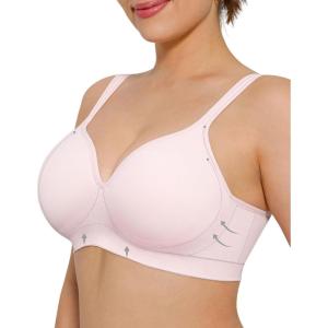 imagePopilush Wireless Bras with Support and Lift  Seamless Bras for Women No Underwire Full Coverage Bralette T Shirt BraPink
