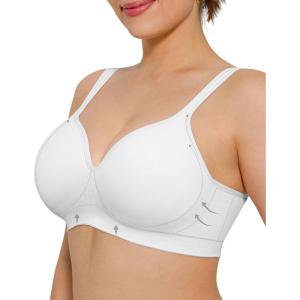 imagePopilush Wireless Bras with Support and Lift  Seamless Bras for Women No Underwire Full Coverage Bralette T Shirt BraWhite
