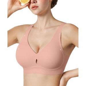 imageWireless Bras for Women No Underwire Seamless Push Up Full Coverage Bralettes Comfort Lift Support TShirt BraPink