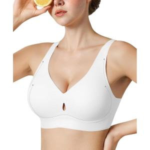 imageWireless Bras for Women No Underwire Seamless Push Up Full Coverage Bralettes Comfort Lift Support TShirt BraWhite