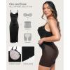 imagePopilush Shapewear Corset Dress Womens Satin Ruched Midi Dress Cocktail Date Night Dresses with Lace Trim BraBlack