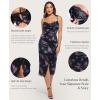imagePopilush Shapewear Corset Dress Womens Satin Ruched Midi Dress Cocktail Date Night Dresses with Lace Trim BraFloral