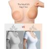 imagePopilush Nipple Covers for Women with Lift Push Up Sticky Bra for Large Breasts Reusable Silicone Nipple PastiesCaramel