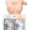 imagePopilush Nipple Covers for Women with Lift Push Up Sticky Bra for Large Breasts Reusable Silicone Nipple PastiesHoney