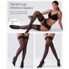 imagePopilush Thigh High Stockings for Women Silicone Lace Top Stay Up Silk Sheer PantyhoseBlack