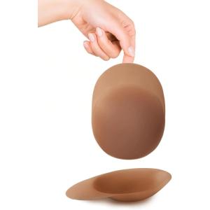 imagePopilush Nipple Covers for Women with Lift Push Up Sticky Bra for Large Breasts Reusable Silicone Nipple PastiesCocoa