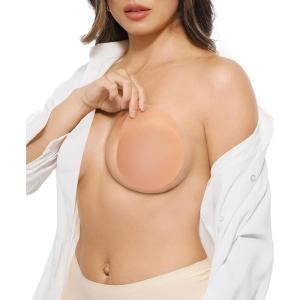 imagePopilush Nipple Covers for Women with Lift Push Up Sticky Bra for Large Breasts Reusable Silicone Nipple PastiesHoney