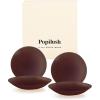 imagePopilush Nipple Covers for Women  2 Pairs Sticky Bra  Reusable Silicone Nipple Pasties Waterproof with Travel CaseEspresso