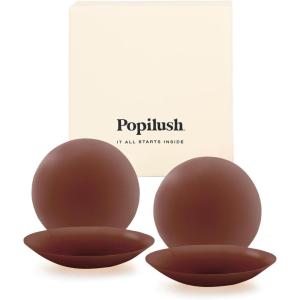 imagePopilush Nipple Covers for Women  2 Pairs Sticky Bra  Reusable Silicone Nipple Pasties Waterproof with Travel CaseHazelnut