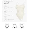 imagePopilush Corset Bodysuit for Women Tummy Control Shapewear Cowl Neck Tops Concert Outfits Thong BodysuitsBeige