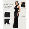 imagePopilush Wedding Guest Dress Formal Dresses for Women Shapewear Bodycon Fall Long Halter Cocktail Maxi DressesBlack