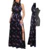 imagePopilush Wedding Guest Dress Formal Dresses for Women Shapewear Bodycon Fall Long Halter Cocktail Maxi DressesFloral