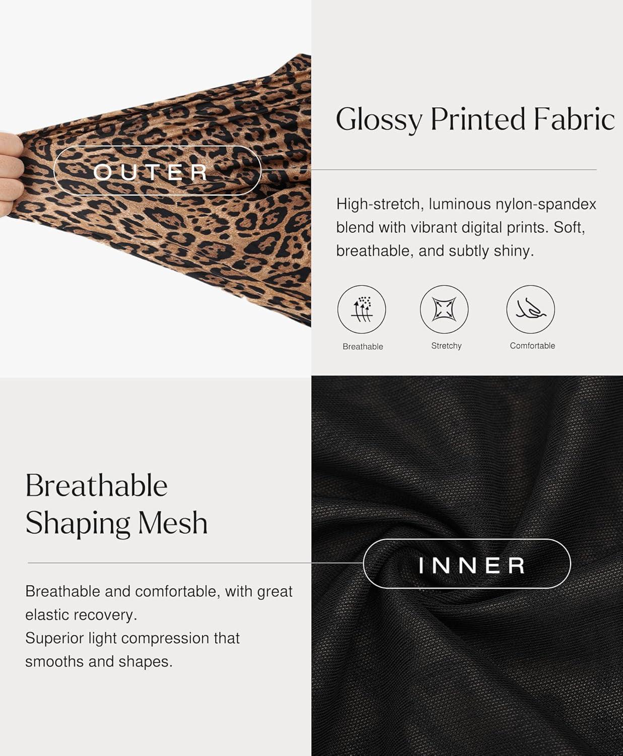 imagePopilush Long Sleeve Body Suits Womens Turtle Neck Bodysuits Full Body Shapewear Tummy Control Jumpsuit Fall Winter OutfitsLeopard