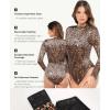 imagePopilush Long Sleeve Body Suits Womens Turtle Neck Bodysuits Full Body Shapewear Tummy Control Jumpsuit Fall Winter OutfitsLeopard