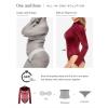imagePopilush Long Sleeve Body Suits Womens Turtle Neck Bodysuits Full Body Shapewear Tummy Control Jumpsuit Fall Winter OutfitsRed