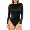 imagePopilush Long Sleeve Body Suits Womens Turtle Neck Bodysuits Full Body Shapewear Tummy Control Jumpsuit Fall Winter OutfitsBlack