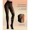 imagePopilush Black Thermal Tights for Women Translucent Fleece Lined Fake Sheer Stockings Thick Winter Warm PantyhoseBlack
