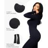 imagePopilush Jumpsuits for Women  Square Neck Wide Leg Workout Fall Jumpsuit Built in Bra Long Sleeve Full Length Romper Black