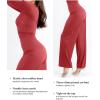 imagePopilush Jumpsuits for Women with Build in Shapewear Long Sleeve Formal Jumpsuit Bodycon Square Neck RomperRed