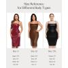 imagePopilush Leather Dress for Women Shapewear Slimming Midi Dress Side Zipper Square Neck Bodycon for Cocktail Party ClubRed