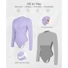 imagePopilush Shapewear Bodysuit Tummy Control Turtle Neck Body Shaper Seamless Long Sleeve Tank Tops Thong Body SuitsLilac