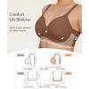 imagePopilush Wireless Push Up Bra  Seamless Bras for Women No Underwire Supportive Minimizer Bra Full Coverage BraletteBrown