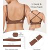 imagePopilush Wireless Push Up Bra  Seamless Bras for Women No Underwire Supportive Minimizer Bra Full Coverage BraletteBrown