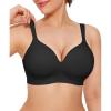 imagePopilush Wireless Push Up Bra  Seamless Bras for Women No Underwire Supportive Minimizer Bra Full Coverage BraletteBlack