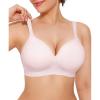 imagePopilush Wireless Push Up Bra  Seamless Bras for Women No Underwire Supportive Minimizer Bra Full Coverage BralettePink
