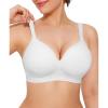 imagePopilush Wireless Push Up Bra  Seamless Bras for Women No Underwire Supportive Minimizer Bra Full Coverage BraletteWhite