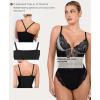 imagePopilush Shapewear Bodysuits for Women Lace Corset Tops Tummy Control V Neck Sleeveless Body Suit ThongsBlack