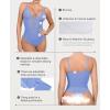 imagePopilush Shapewear Bodysuits for Women Lace Corset Tops Tummy Control V Neck Sleeveless Body Suit ThongsBlue