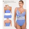imagePopilush Shapewear Bodysuits for Women Lace Corset Tops Tummy Control V Neck Sleeveless Body Suit ThongsBlue