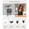 imagePopilush Shapewear Bodysuits for Women Lace Corset Tops Tummy Control V Neck Sleeveless Body Suit ThongsBrown