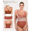 imagePopilush Shapewear Bodysuits for Women Lace Corset Tops Tummy Control V Neck Sleeveless Body Suit ThongsBrown