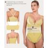 imagePopilush Shapewear Bodysuits for Women Lace Corset Tops Tummy Control V Neck Sleeveless Body Suit ThongsLight Yellow