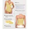 imagePopilush Shapewear Bodysuits for Women Lace Corset Tops Tummy Control V Neck Sleeveless Body Suit ThongsLight Yellow