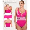 imagePopilush Shapewear Bodysuits for Women Lace Corset Tops Tummy Control V Neck Sleeveless Body Suit ThongsPink
