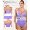 imagePopilush Shapewear Bodysuits for Women Lace Corset Tops Tummy Control V Neck Sleeveless Body Suit ThongsPurple