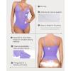 imagePopilush Shapewear Bodysuits for Women Lace Corset Tops Tummy Control V Neck Sleeveless Body Suit ThongsPurple