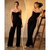 imagePopilush Formal Jumpsuits for Women Dressy Wide Leg Long Pants Overalls Sleeveless Wedding Guest Outfit with ShapewearBlack
